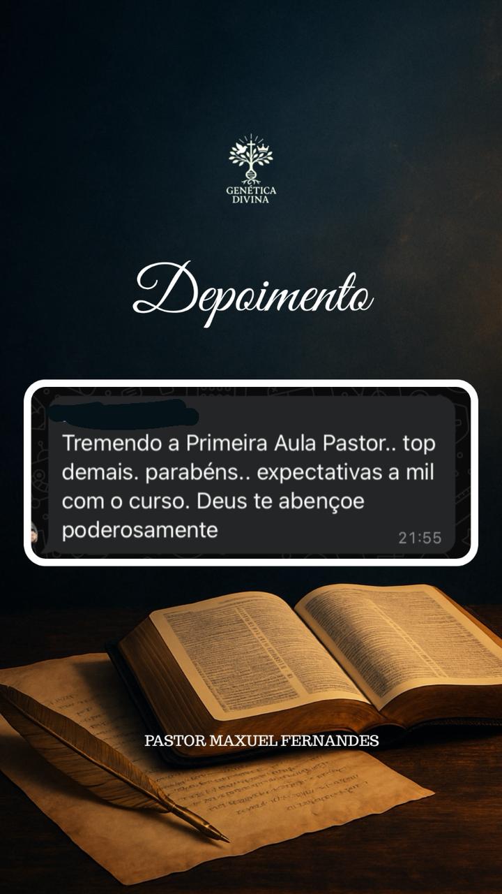 Depoimento de aluno do curso de teologia online Genética Divina
